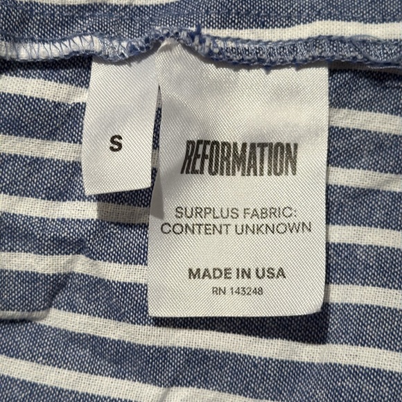 Reformation Striped Blue Women's Shorts - Picture 6 of 11